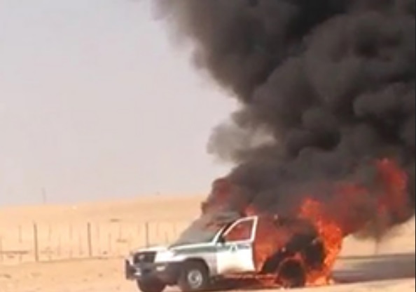 دورية سعودية تحترق على طريق الطائف-الرياض | ArabGT